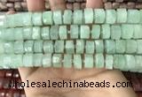 CRB2165 15.5 inches 8mm - 9mm faceted tyre light prehnite beads