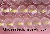 CRB2275 15.5 inches 4*6mm faceted rondelle lemon quartz beads