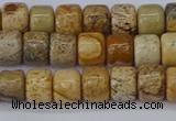 CRB2504 15.5 inches 6*8mm rondelle picture jasper beads