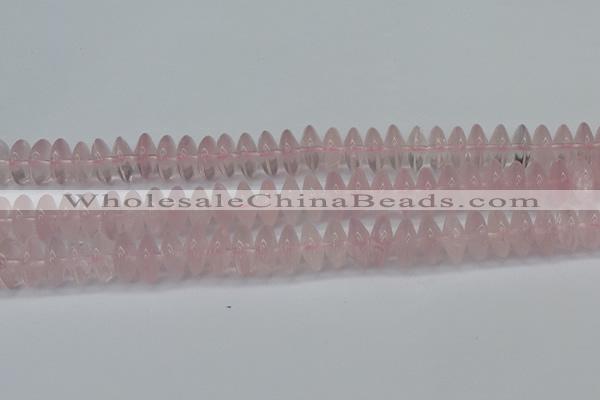 CRB261 15.5 inches 5*12mm rondelle rose quartz beads wholesale