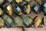CRB3047 15.5 inches 6*8mm faceted rondelle mixed tiger eye beads