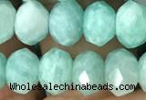 CRB3072 15.5 inches 5*8mm faceted rondelle amazonite gemstone beads