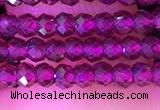 CRB3112 15.5 inches 2*3mm faceted rondelle tiny garnet beads