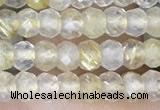 CRB3148 2.5*4mm faceted rondelle tiny golden rutilated quartz beads