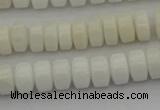CRB423 15.5 inches 5*8mm rondelle white porcelain beads wholesale