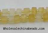 CRB453 15.5 inche 5*8mm tyre matte citrine gemstone beads