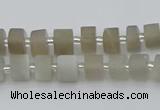 CRB465 15.5 inche 5*8mm tyre matte grey moonstone gemstone beads