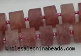 CRB480 15.5 inches 8*14mm tyre strawberry quartz beads wholesale