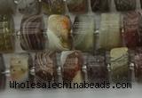 CRB488 15.5 inches 6*10mm tyre matte botswana agate beads wholesale