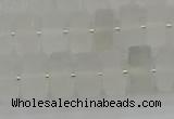 CRB500 15.5 inches 6*10mm tyre matte white crystal beads wholesale