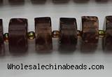 CRB508 15.5 inches 7*14mm tyre orange garnet beads wholesale
