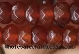 CRB5114 15.5 inches 4*6mm faceted rondelle red agate beads