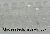 CRB551 15.5 inches 8*14mm faceted rondelle white crystal beads