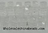 CRB552 15.5 inches 8*16mm faceted rondelle white crystal beads