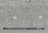 CRB553 15.5 inches 8*18mm faceted rondelle white crystal beads