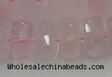 CRB560 15.5 inches 8*16mm faceted rondelle rose quartz beads