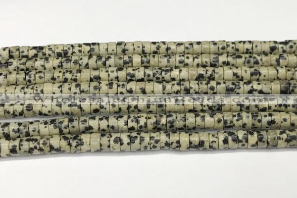 CRB5681 15 inches 4*6mm heishi dalmatian jasper beads wholesale