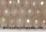 CRB5701 15 inches 5*8mm faceted rondelle AB-color rose quartz beads