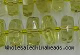 CRB575 15.5 inches 8*14mm faceted rondelle lemon quartz beads