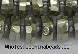 CRB599 15.5 inches 8*14mm faceted rondelle pyrite beads