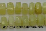 CRB605 15.5 inches 6*10mm faceted rondelle yellow opal beads