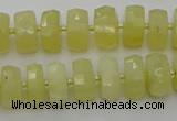 CRB606 15.5 inches 7*12mm faceted rondelle yellow opal beads
