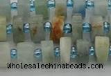 CRB645 15.5 inches 5*8mm tyre aquamarine gemstone beads