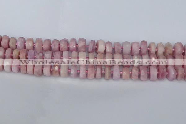 CRB826 15.5 inches 6*10mm faceted rondelle kunzite beads