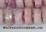 CRB830 15.5 inches 8*18mm faceted rondelle kunzite beads