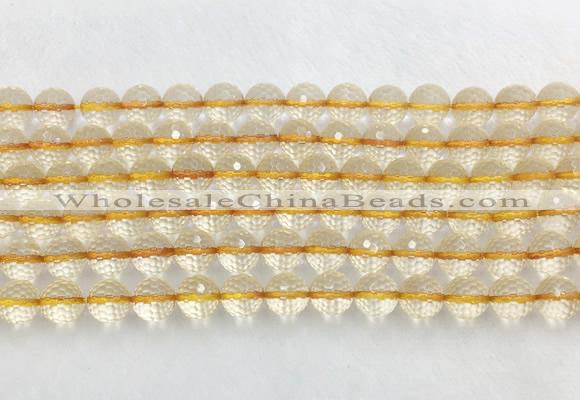 CRBS17 15 inches 8mm faceted round citrine beads wholesale
