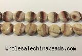 CRC1071 15.5 inches 25mm flat round rhodochrosite beads