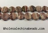 CRC1073 15.5 inches 25mm flat round rhodochrosite beads