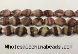 CRC1088 15.5 inches 18*25mm flat teardrop rhodochrosite beads