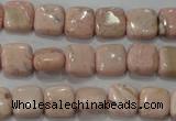 CRC301 15.5 inches 10*10mm square Peru rhodochrosite beads