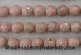 CRC452 15.5 inches 8mm faceted round Argentina rhodochrosite beads
