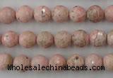 CRC453 15.5 inches 10mm faceted round Argentina rhodochrosite beads