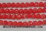 CRC511 15.5 inches 6mm faceted round synthetic rhodochrosite beads