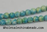 CRF101 15.5 inches 6mm round dyed rain flower stone beads wholesale