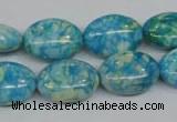 CRF126 15.5 inches 13*18mm oval dyed rain flower stone beads