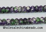 CRF14 15.5 inches 5*8mm rondelle dyed rain flower stone beads wholesale