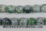 CRF153 15.5 inches 10mm round dyed rain flower stone beads wholesale