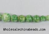CRF191 15.5 inches 6mm - 14mm round dyed rain flower stone beads