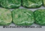 CRF225 15.5 inches 20*26mm rectangle dyed rain flower stone beads