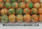 CRF309 15.5 inches 8mm round dyed rain flower stone beads wholesale