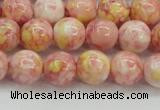 CRF317 15.5 inches 10mm round dyed rain flower stone beads wholesale
