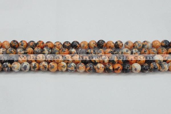 CRF324 15.5 inches 10mm round dyed rain flower stone beads wholesale