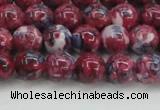 CRF344 15.5 inches 8mm round dyed rain flower stone beads wholesale