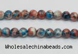 CRF35 15.5 inches 6mm round dyed rain flower stone beads wholesale
