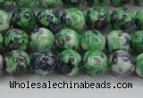 CRF350 15.5 inches 6mm round dyed rain flower stone beads wholesale