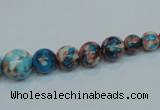 CRF40 15.5 inches multi sizes round dyed rain flower stone beads wholesale